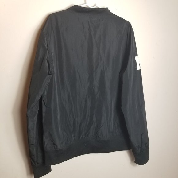 Black Flight Bomber Men's Jacket with Cool Patches XL - Picture 12 of 13